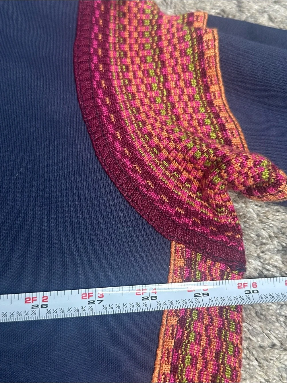 Natural Life Knit Trim Sweatshirt Large / XL navy boho oversized lightweight - Picture 10 of 11
